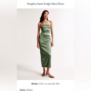 Abercrombie & Fitch Strapless Sculpt Maxi Dress size Small Tall